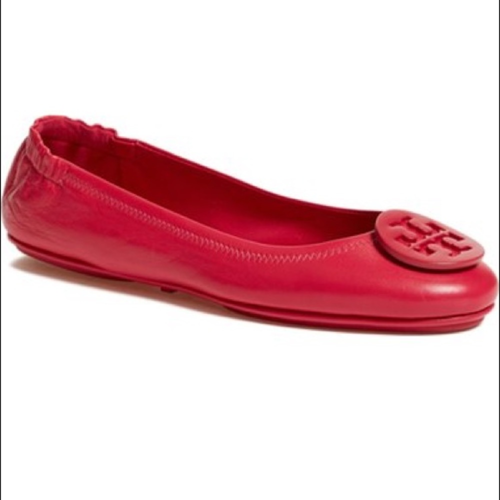 Minnie Travel Logo Ballerina Flat, Dark Peony